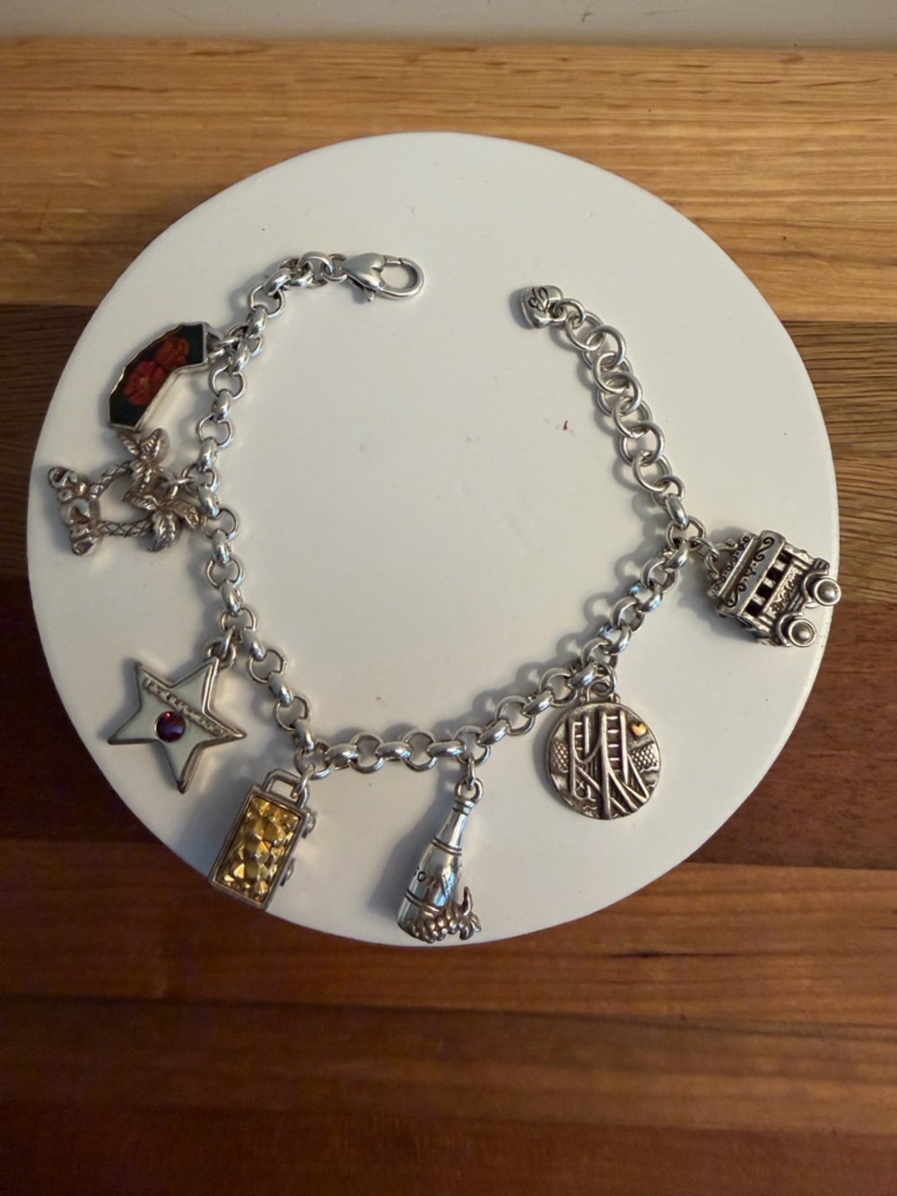 Brighton California Charm Bracelet Silver Plated